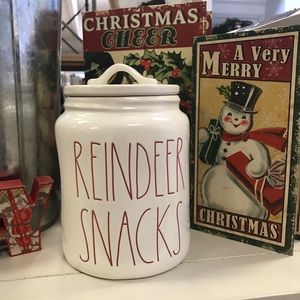 Rae Dunn Reindeer Snacks Canister
